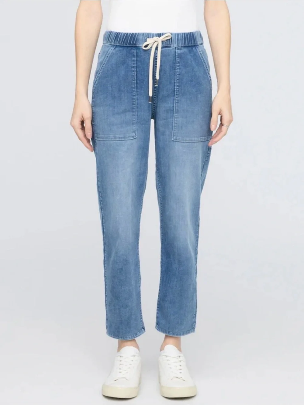 Wonderly women’s large ,Harbour elastic drawstring waistband pull on denim pants